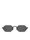 Ochelari De Soare Unisex Cu Ramă Metalică Neagră Și Lentile Negre