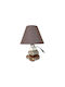AGC Ceramic Table Lamp with Brown Shade and Multicolour Base 00000 2 Pieces