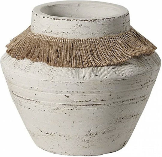 Zaros Διακοσμητικό Βάζο Κεραμικό Λευκό 23x19.5xΥ23cm
