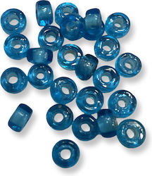 Γυάλινες Χάντρες Ρονδέλα Πετρόλ 10x5mm Τρύπα 3mm 80 Τμχ