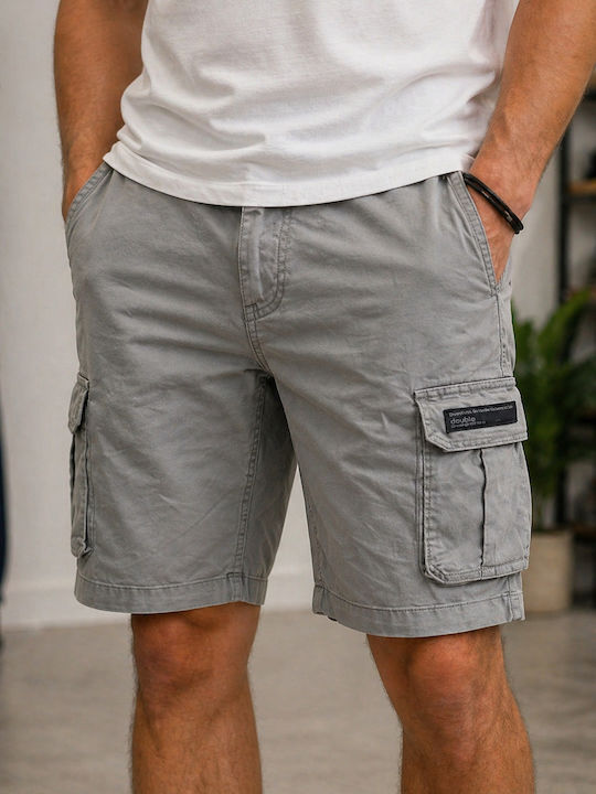 Double Ανδρική Βερμούδα Cargo Lt Charcoal