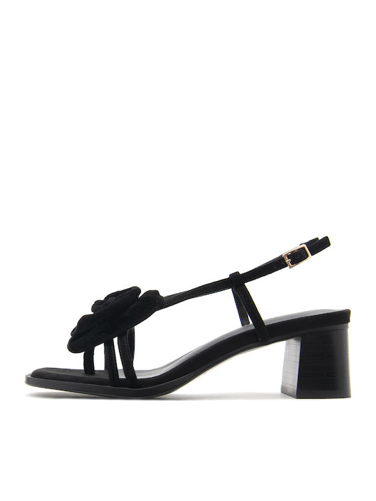 Noa Harmon Suede Black Sandals