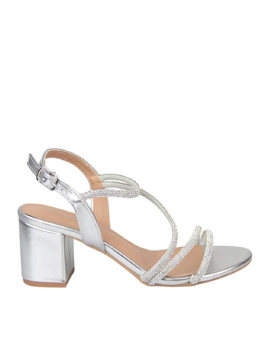 Envie Shoes Damen Sandalen aus Leder mit Strass...
