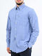 Long Sleeve Linen Shirt in Regular Fit Indigo
