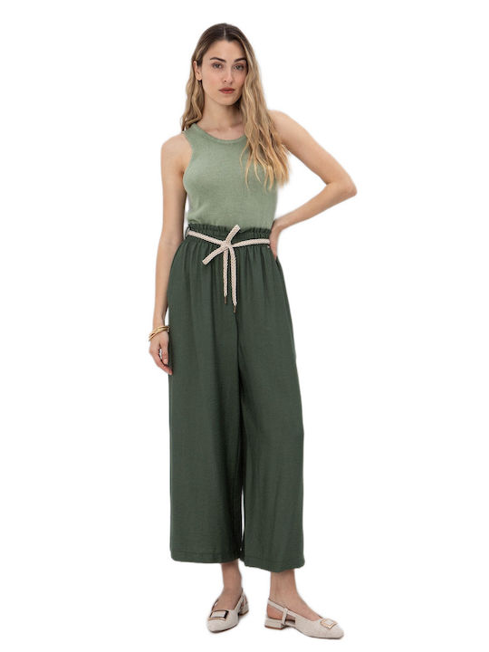 Damen Stoffhose Khaki