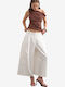 Women's Linen Pantaloons in Wide Leg Style White