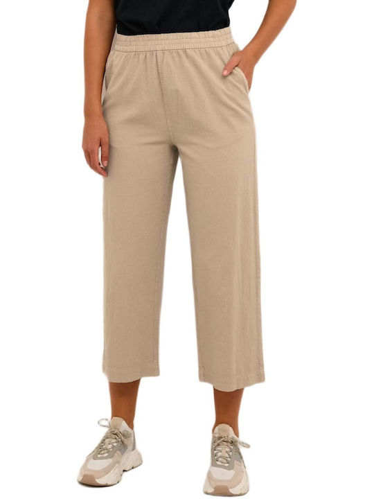 Damen Hochgeschnittene Pantaloona mit Gummiband Beige