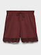 Damen Hohe Taille Shorts Braun