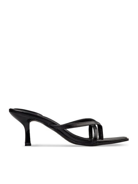 Envie Shoes Mules με Λεπτό Τακούνι σε Μαύρο Χρώμα