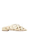 Flat Suede Mules in Beige Colour