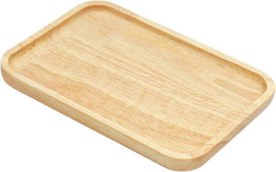 Ξύλινα Ορθογώνια Πιάτα Rubberwood Με Τοίχωμα 25x20 Εκ