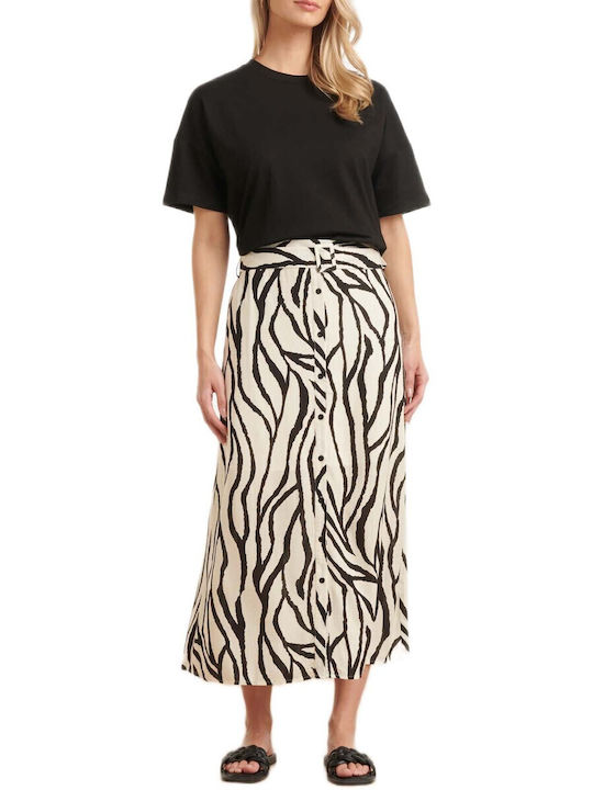 Smashed Lemon Hohe Taille Maxi Damenrock Schwarz