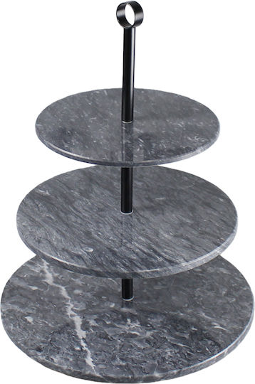 Espiel Stone Tiered Appetizer Stand Black Ø30xH36cm