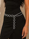 Wide Women's Chain Belt Silver