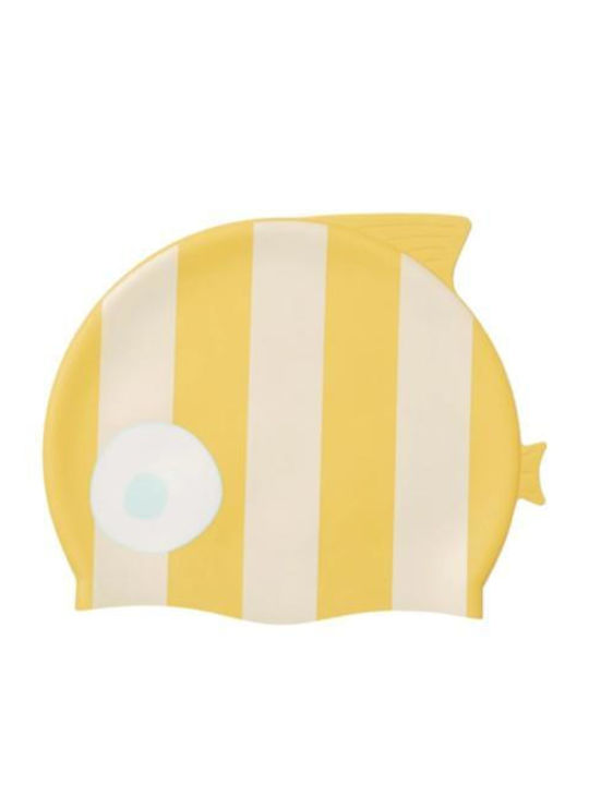 Sunnylife Σκουφάκι Κολύμβησης Finn Fish Mustard Stripes