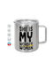 Koupakoupa She Is My Metallic Mug With Lid Silver 300ml