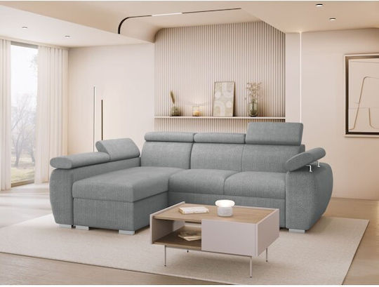Columbus 132 Ecke Sofa mit Bett mit Linke Ecke & Stauraum Grau 165x62x62cm