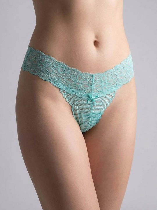 Milena by Paris Women's String with Lace Ivory