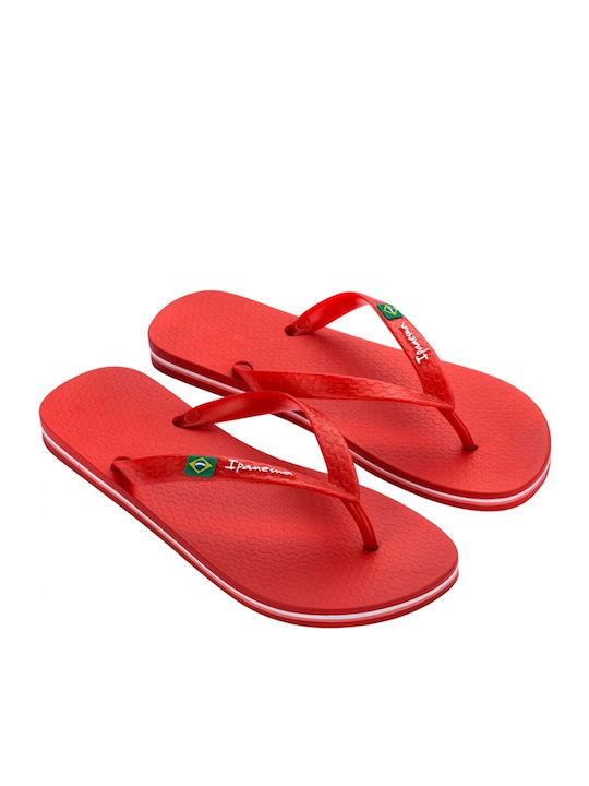 Classica Brazil Men's Red Flip Flops