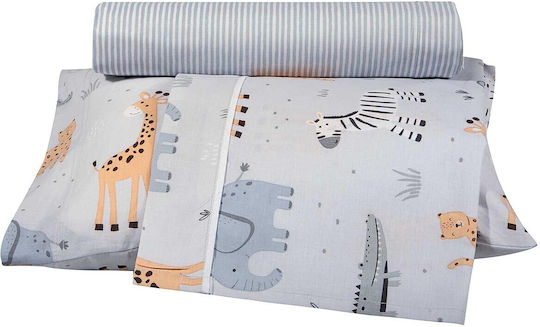 Alouette Jungle Animals Grey Baby Sheets 130x170cm Alouette Jungle Animals Grey Baby Sheets 130x170cm
