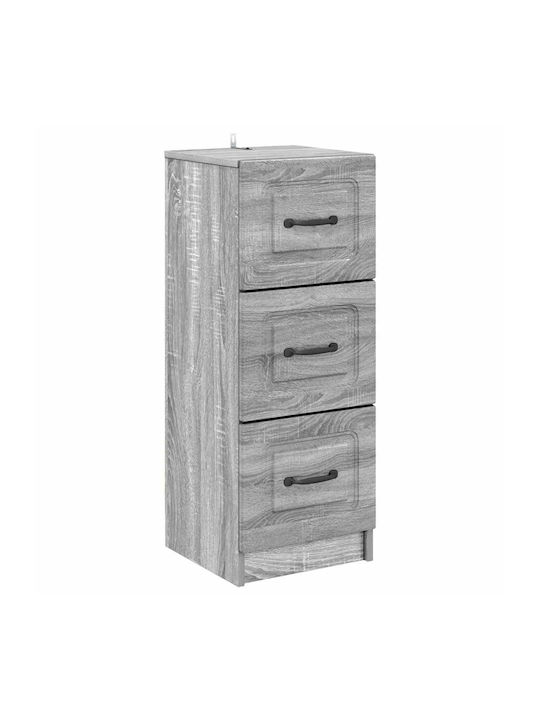 Wooden Storage Drawers with 3 Drawers L33xW34.5xH87cm