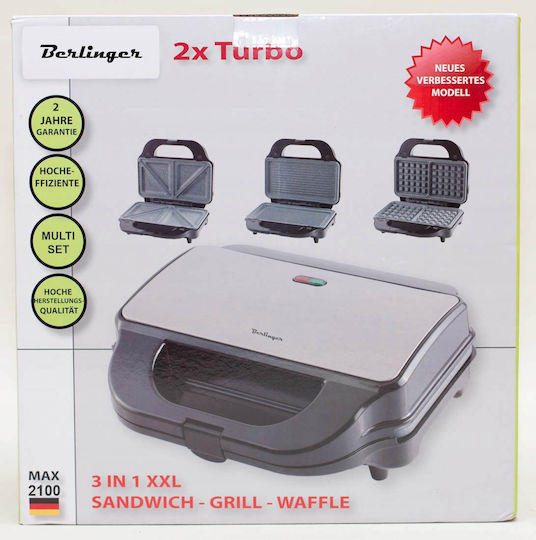 Berlinger Haus Sandwich Maker Grill with Removable Grids 2100W