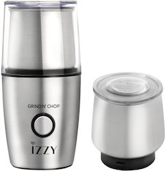 Izzy Elektrische Kaffeemühle 200W mit Getreidekapazität 100gr Silber Izzy Elektrische Kaffeemühle 200W mit Getreidekapazität 100gr Silber