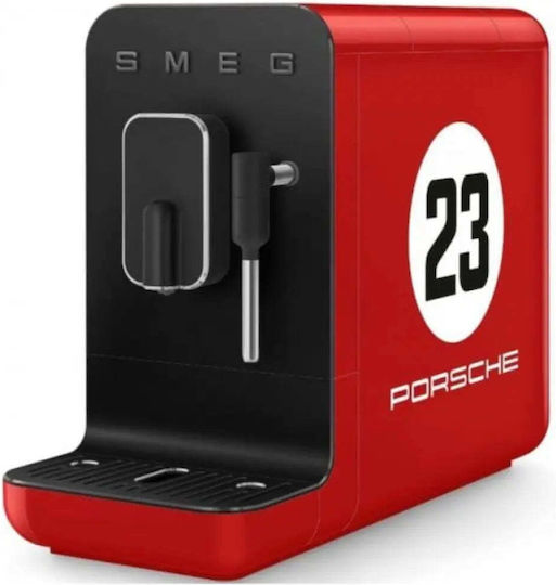 Smeg Αυτόματη Μηχανή Espresso 1350W Πίεσης 19bar με Μύλο Άλεσης Κόκκινη