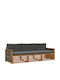 vidaXL Dreisitzer Outdoor-Sofa Hölzernes mit Kissen 249x83x73cm