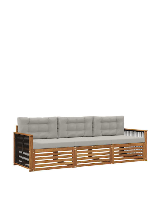 vidaXL Outdoor-Sofas & Bänke Dreisitziges Hölze...