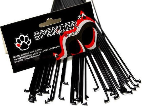 Spencer Black Bicycle Spokes 36 Pcs Stainless Steel