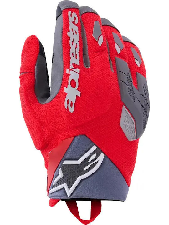 Alpinestars Durack Καλοκαιρινά Ανδρικά Γάντια Μηχανής Black/Deep Grey/Fluo Red