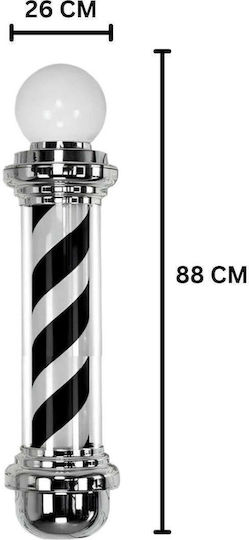 Semn Frizerie Iluminat Reclama Frizerie Barber Pole 88cm Argintiu
