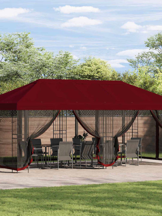 vidaXL Garden Gazebo Burgundy 6x3m