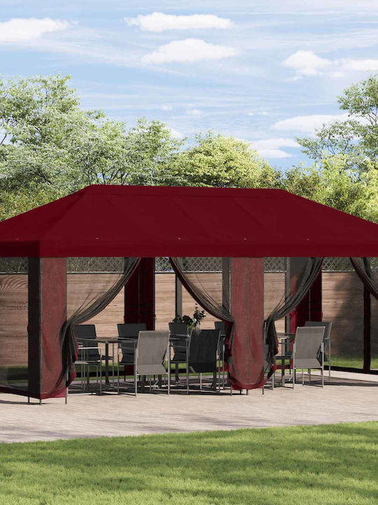 vidaXL Burgundy Garden Gazebo 6x3m