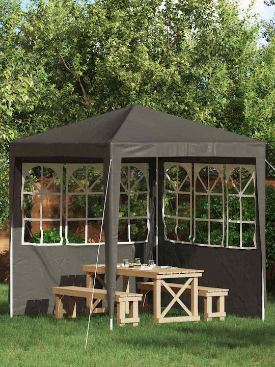 vidaXL Garten Gazebo mit LEDs Grau 2x1.95m