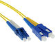 Act OS2 LC SC Duplex 9/125μm UPC Optical Fiber Cable 10m Yellow