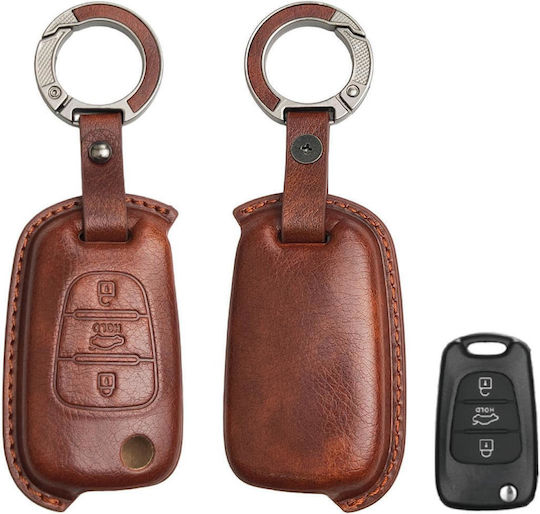 Leder Autoschlüssel Schutzhülle Hyundai-Kia|3 Tasten