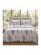 Pucioasa Set Huse Pentru Pilote 200x230cm Dublu Cu 2 Fețe De Pernă & 1 Cearceaf Violet Lavandă