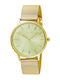 Loisir Womens Watch Battery with Gold Metal Bracelet