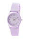 Loisir Women's Battery Watch with Purple Rubber Strap