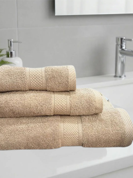 SpitiBazaar Set of Bath Towels 3 pcs Cosy Beige...