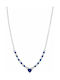 Vogue Necklace Silver with Blue Zircon