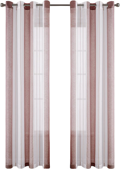 Curtains Set with Grommets Pink 140x245cm
