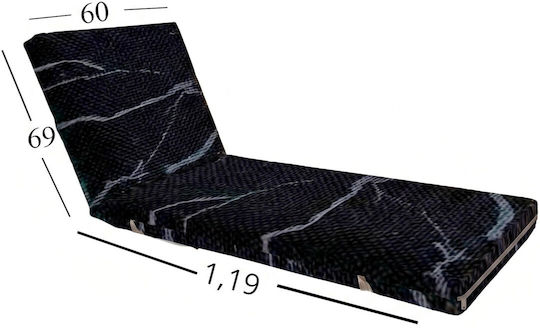 Politishome Pernă Waterproof Pentru Pat De Soare Cu Spătar Marmură 60x188cm