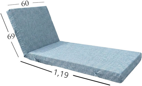 Politishome Waterproof Sunbed Cushion with Backrest Light Grey 60x188cm