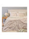 24home.gr Ultra Line Σετ Σεντόνια Διπλά 205x270εκ. Beige (4τμχ)