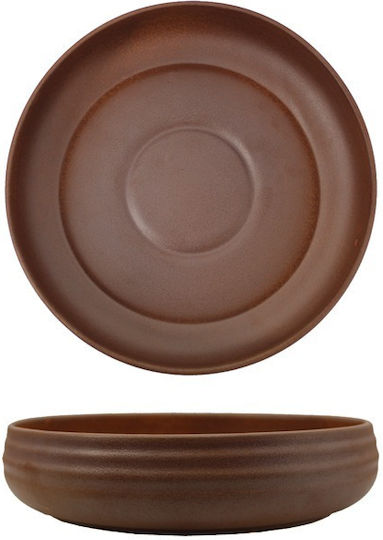 Piana Round Porcelain Brown Serving Bowl