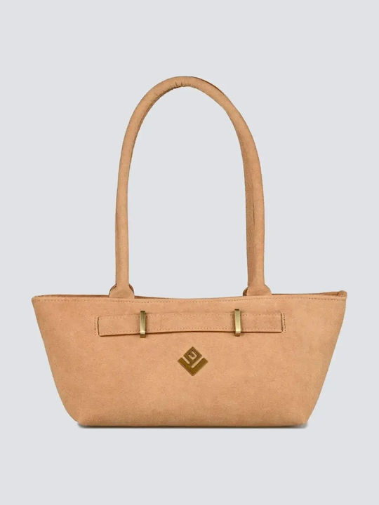 Lovely Handmade Fabric Women's Shoulder Bag Beige