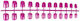 Set 24 Magenta Toe Nail Tips